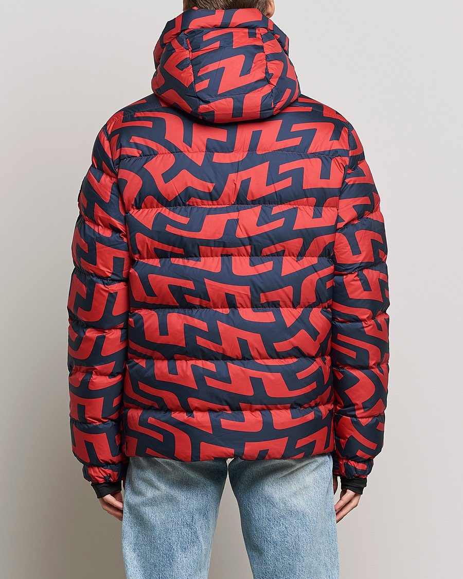 Hombres | Abrigos y chaquetas | J.Lindeberg | Sphere Printed Down Jacket Bridge Swirl Red