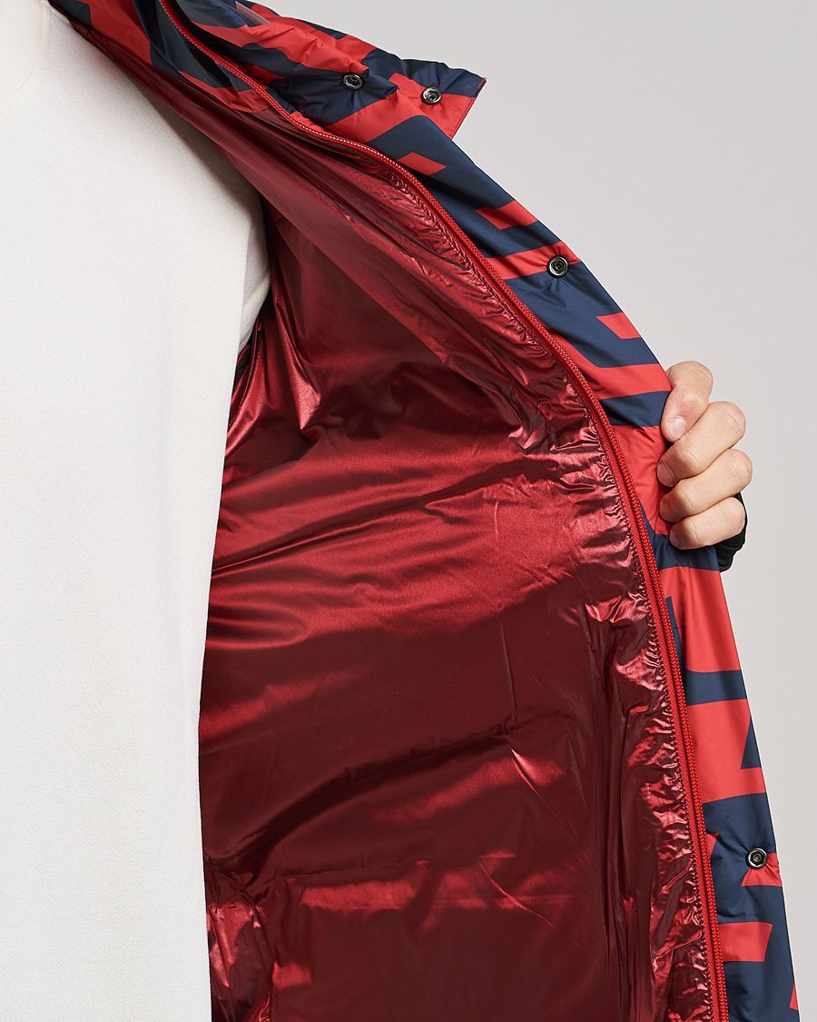 Hombres | Abrigos y chaquetas | J.Lindeberg | Sphere Printed Down Jacket Bridge Swirl Red