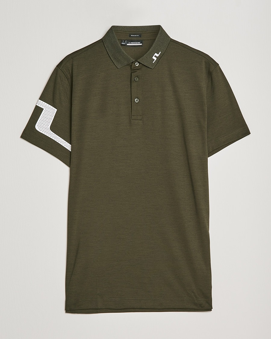 Hombres | Polos | J.Lindeberg | Heath Regular Fit Polo Forest Melange