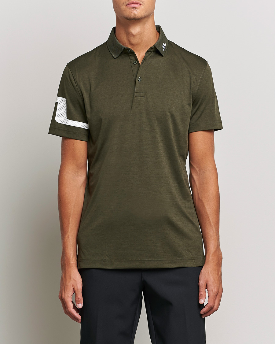 Hombres | Polos | J.Lindeberg | Heath Regular Fit Polo Forest Melange