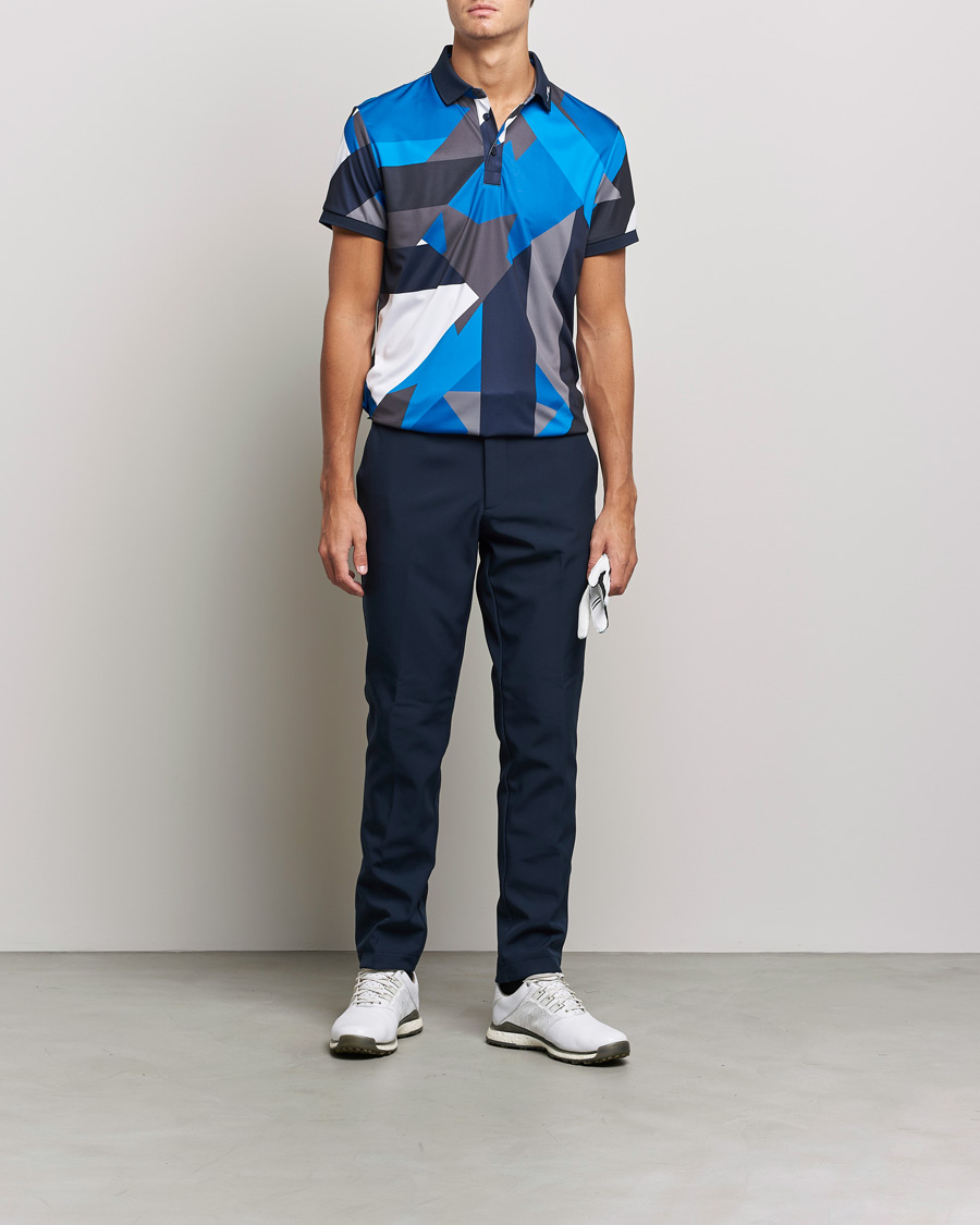 Hombres | Polos | J.Lindeberg | KV Regular Fit Printed Polo Blue Flag