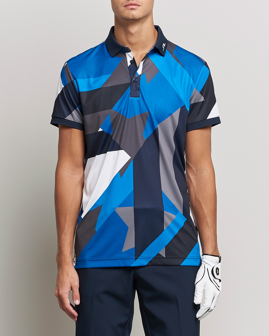 Hombres | Polos | J.Lindeberg | KV Regular Fit Printed Polo Blue Flag