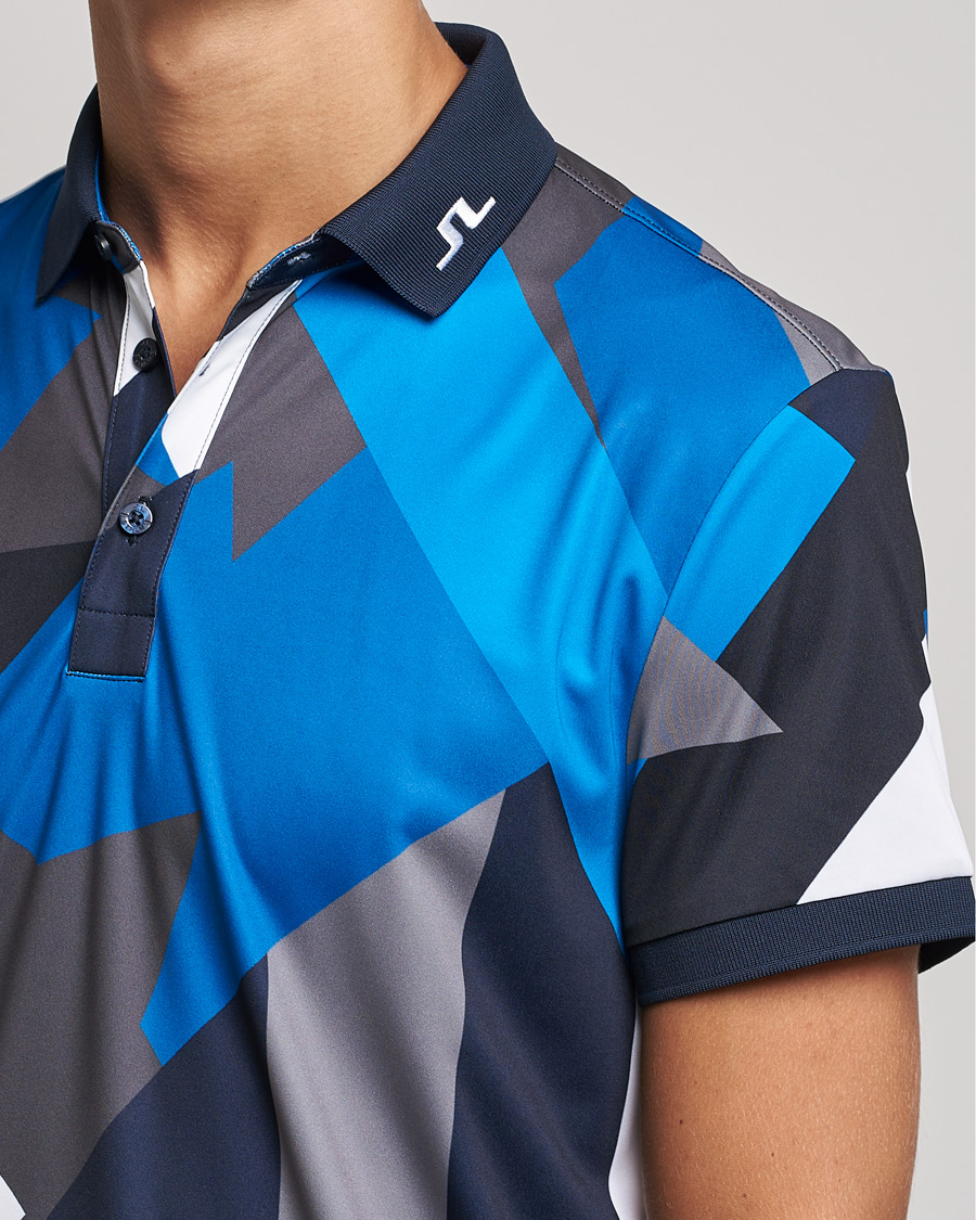Hombres | Polos | J.Lindeberg | KV Regular Fit Printed Polo Blue Flag