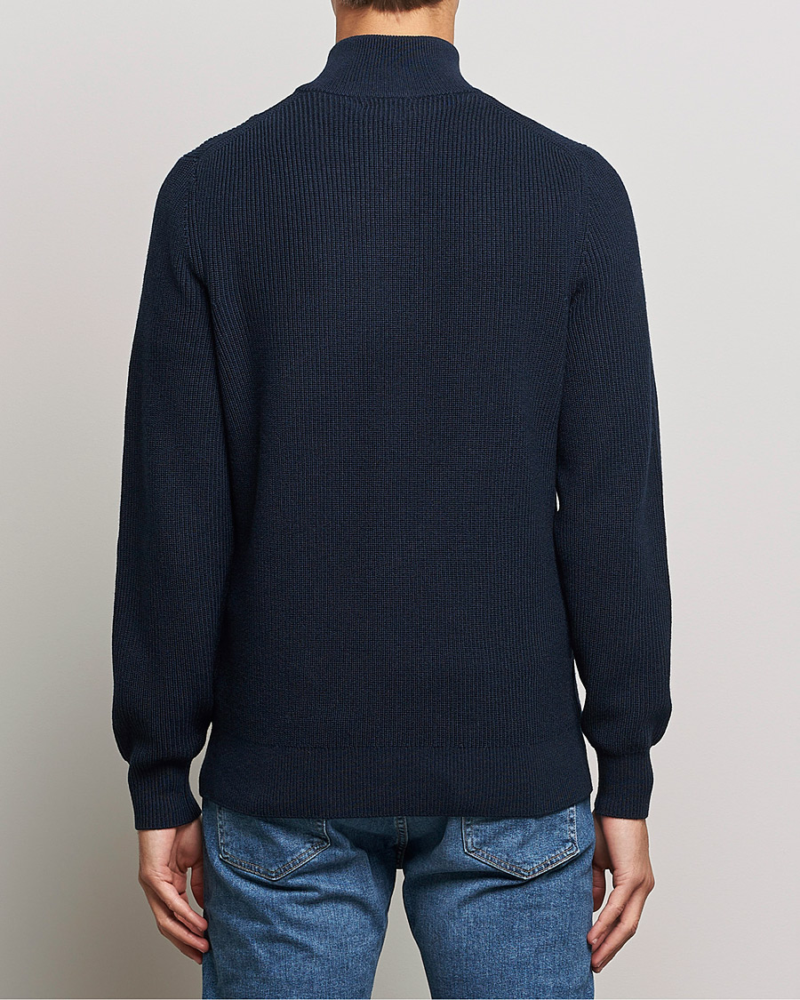 Hombres | Jerséis y prendas de punto | J.Lindeberg | Diamond Knitted Zip Sweater Navy