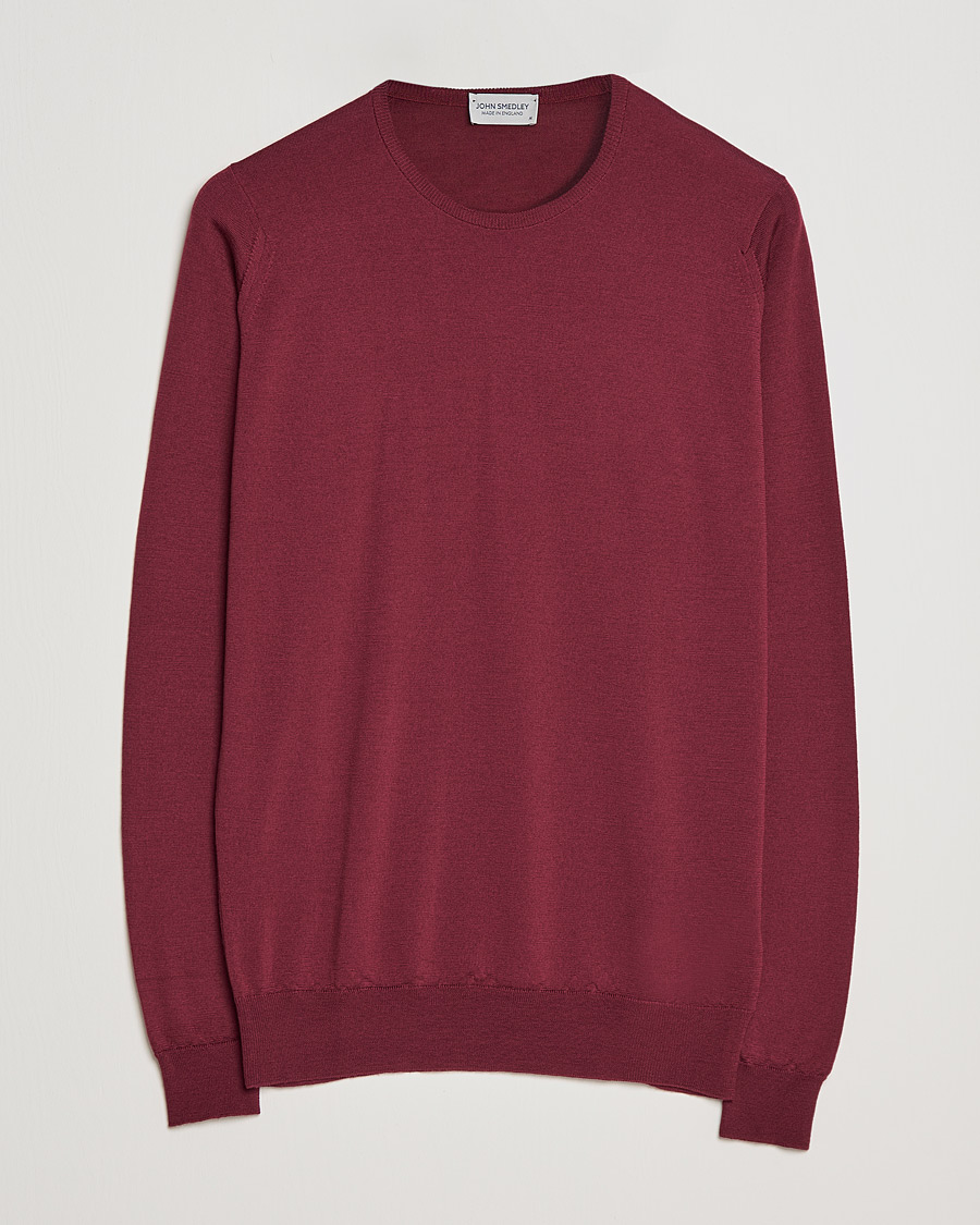 Hombres | Jerséis y prendas de punto | John Smedley | Lundy Extra Fine Merino Crew Neck Bordeaux