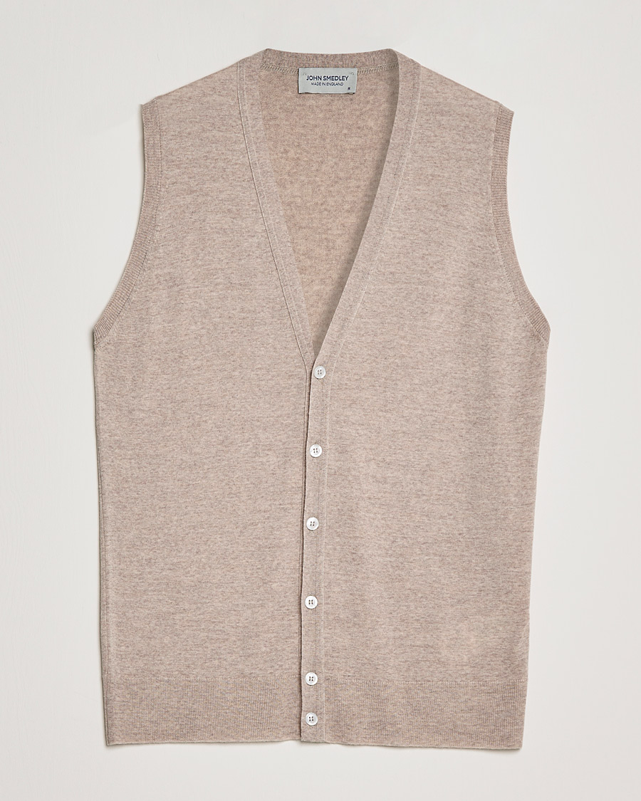 Hombres | Jerséis y prendas de punto | John Smedley | Huntswood Slim Fit Waistcoat Soft Fawn