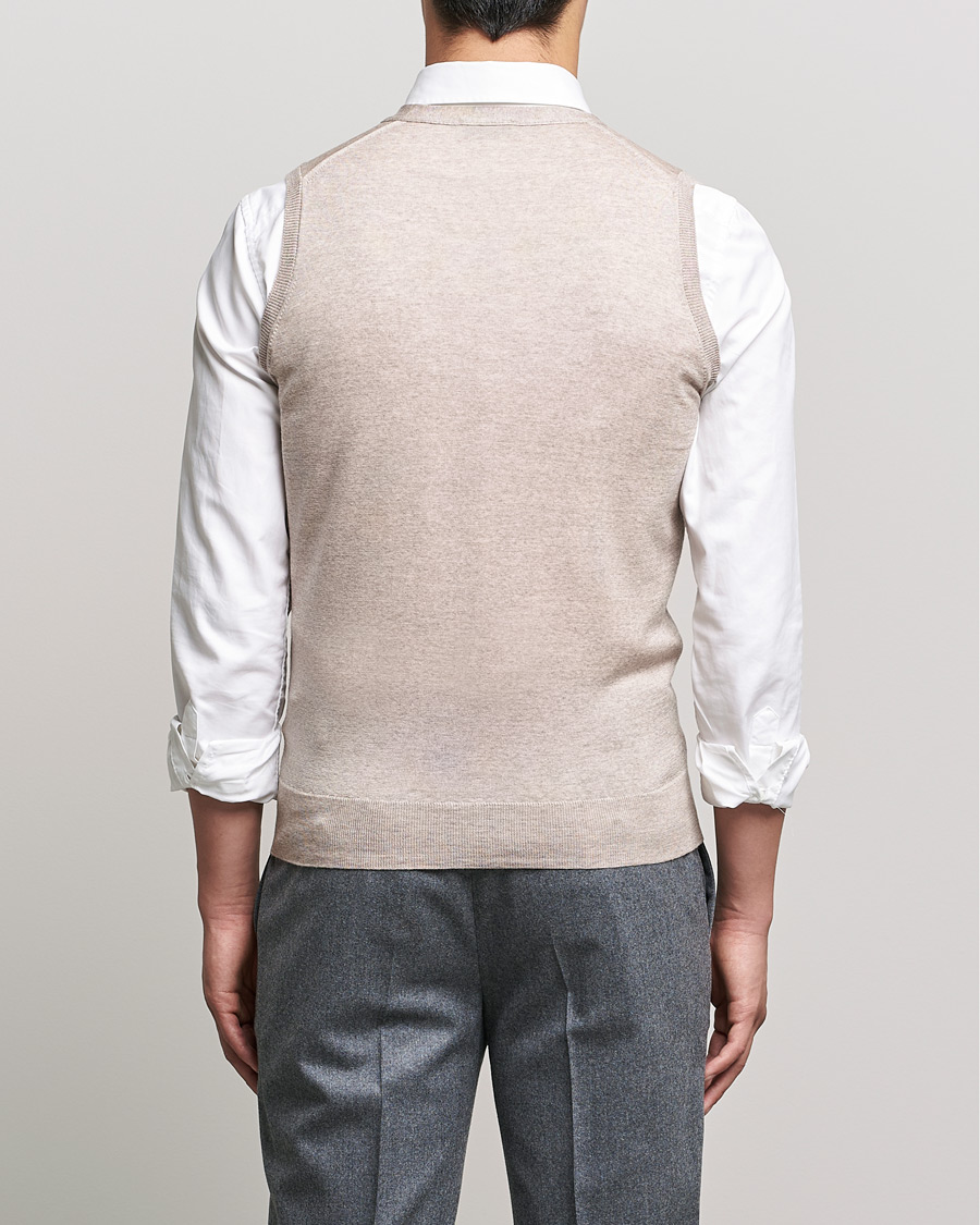 Hombres | Jerséis y prendas de punto | John Smedley | Huntswood Slim Fit Waistcoat Soft Fawn
