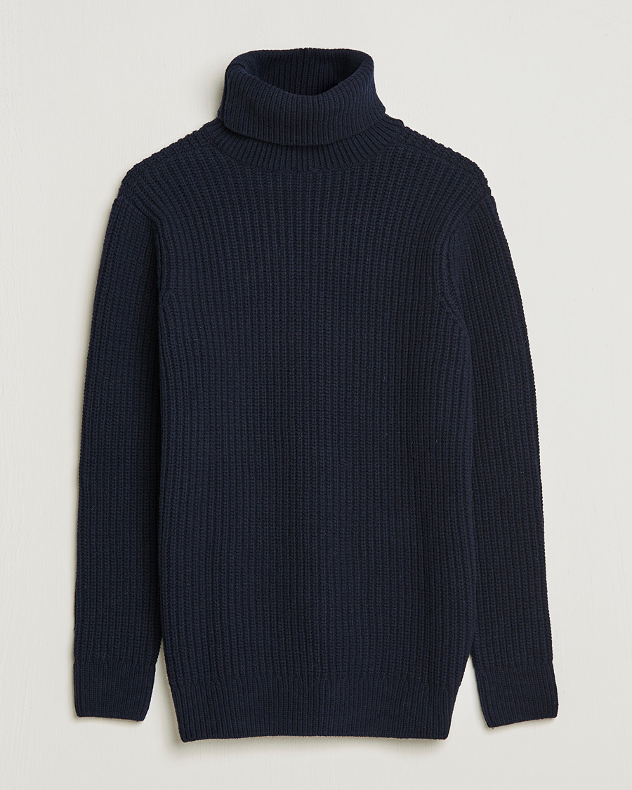 Hombres | Jerséis y prendas de punto | Armor-lux | Pull Col Montant Wool Sweater Navy
