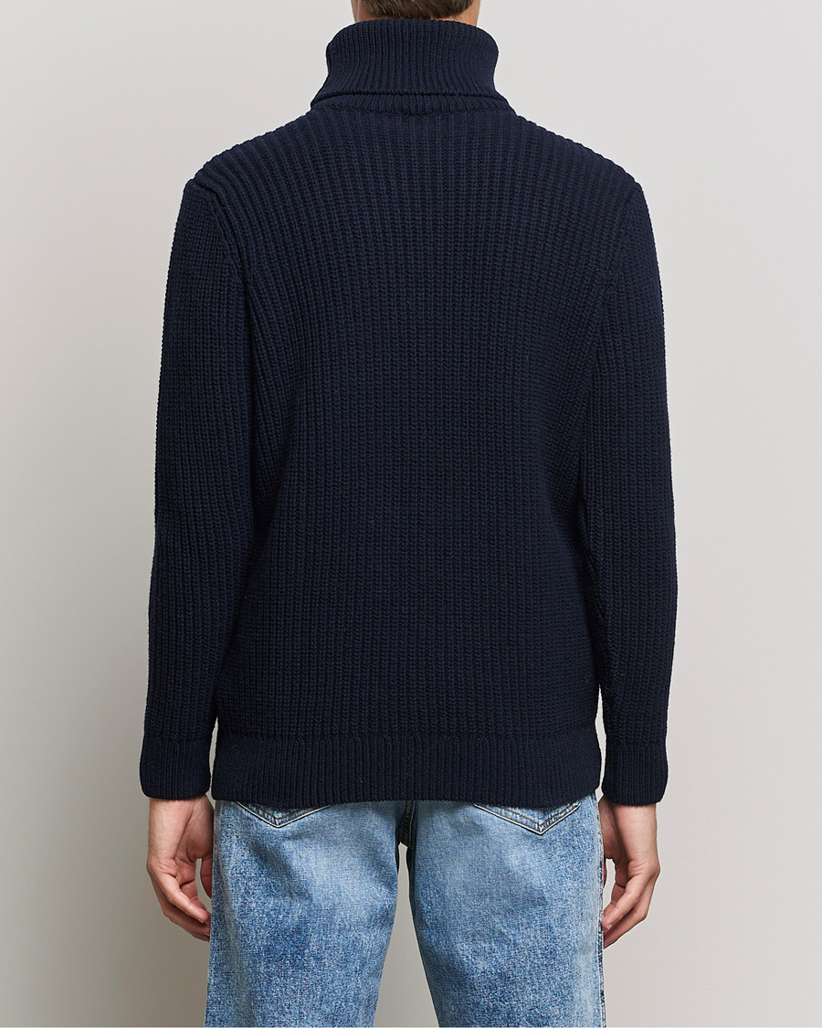 Hombres | Jerséis y prendas de punto | Armor-lux | Pull Col Montant Wool Sweater Navy