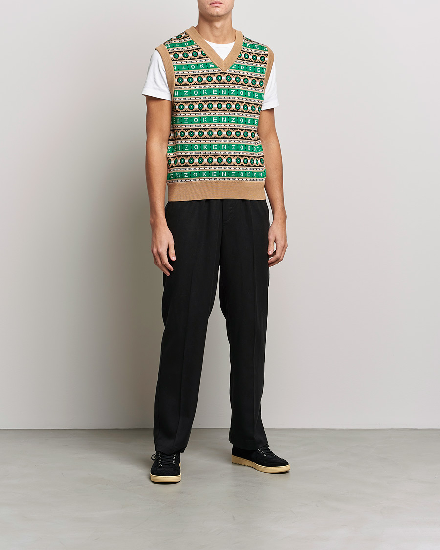 Hombres | Jerséis y prendas de punto | KENZO | Jacquard Vest Grass Green