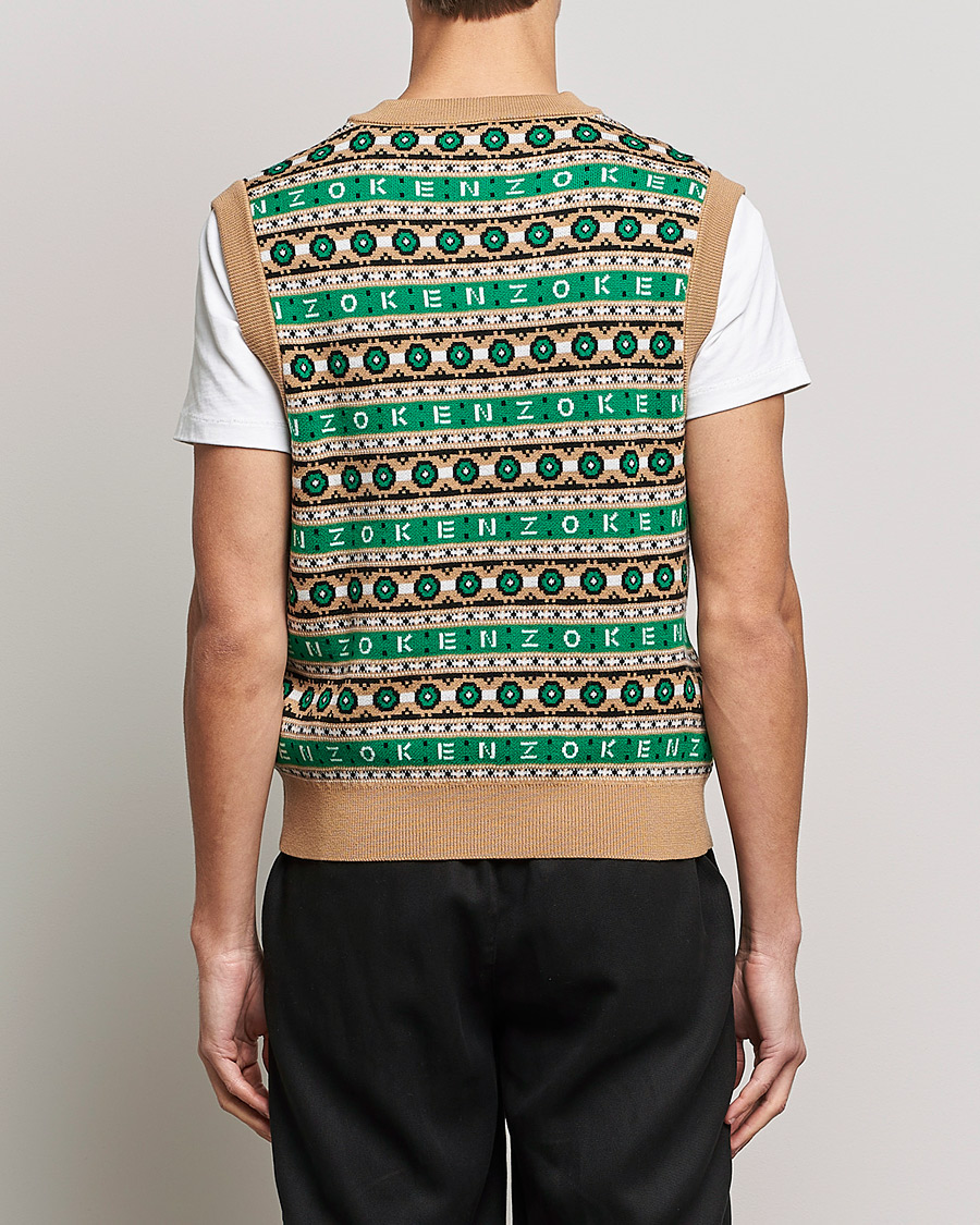 Hombres | Jerséis y prendas de punto | KENZO | Jacquard Vest Grass Green