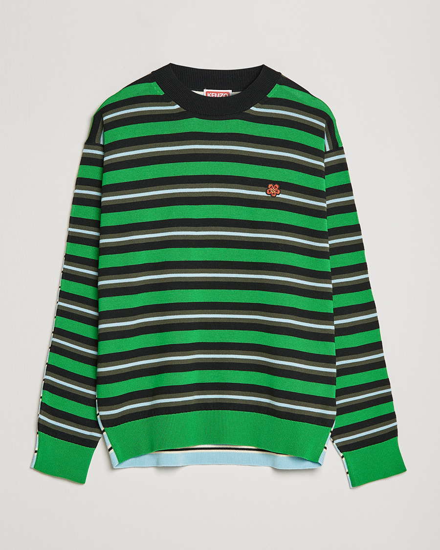 Hombres | Jerséis y prendas de punto | KENZO | Stripes Wool Knitted Jumper Grass Green
