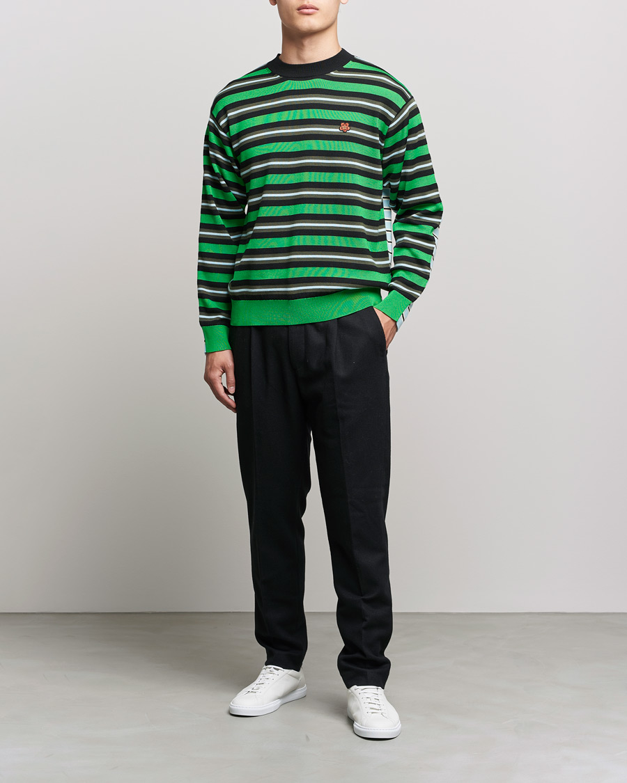 Hombres | Jerséis y prendas de punto | KENZO | Stripes Wool Knitted Jumper Grass Green
