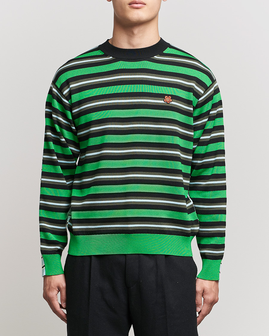 Hombres | Jerséis y prendas de punto | KENZO | Stripes Wool Knitted Jumper Grass Green