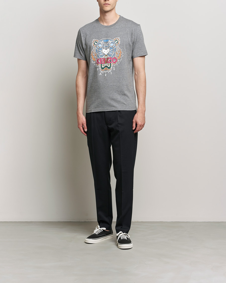 Hombres | Camisetas | KENZO | Icon Tiger Crew Neck Tee Dove Grey
