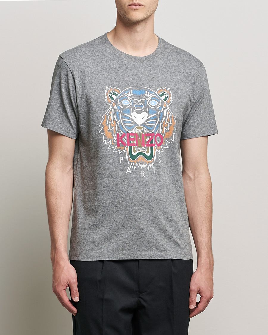 Hombres | Camisetas | KENZO | Icon Tiger Crew Neck Tee Dove Grey