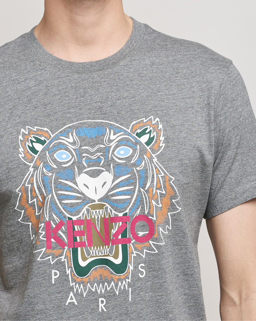 Hombres | Camisetas | KENZO | Icon Tiger Crew Neck Tee Dove Grey