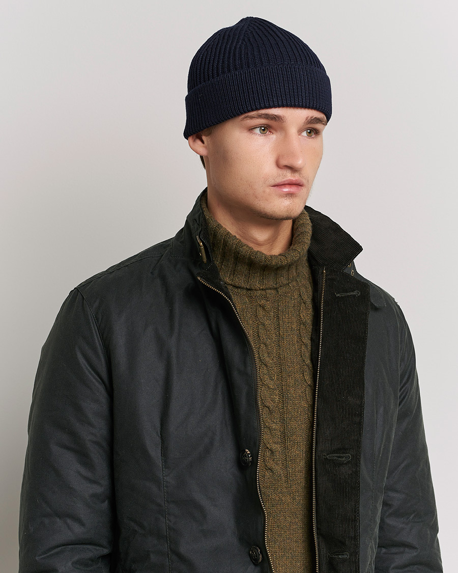 Hombres | Andersen-Andersen Merino Wool Rib Beanie Navy Blue | Andersen-Andersen | Merino Wool Rib Beanie Navy Blue