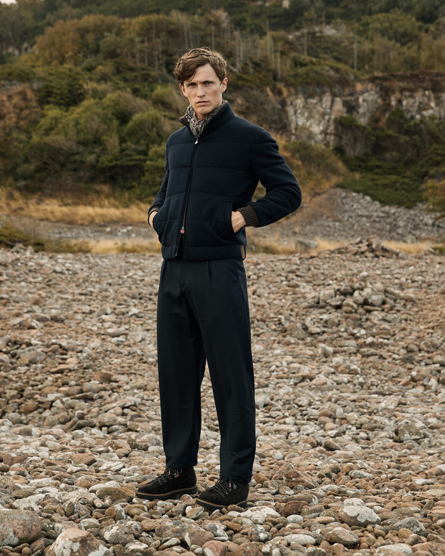 Hombres | Abrigos y chaquetas | Kiton | Pile Cashmere Down Jacket Navy