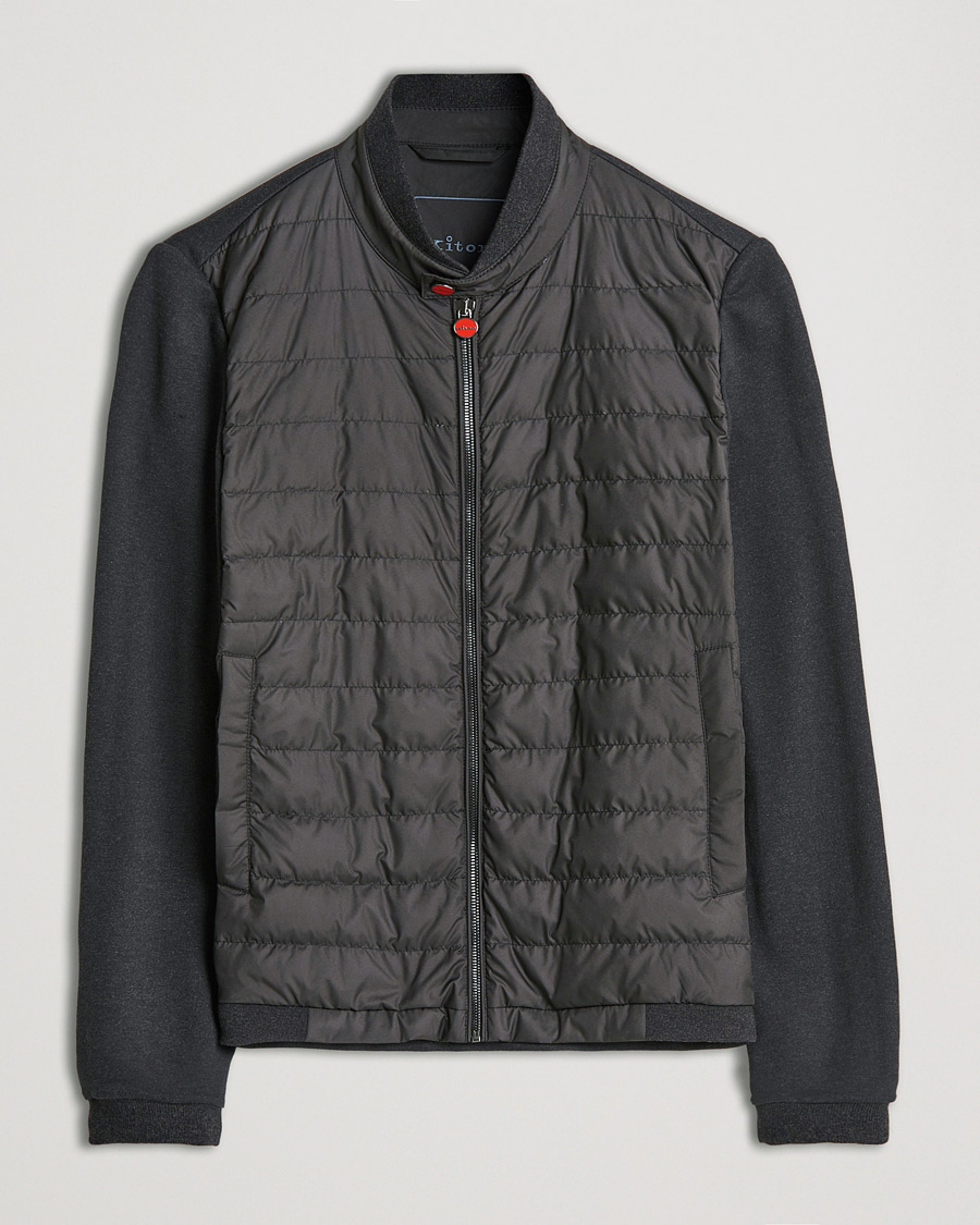 Hombres | Abrigos y chaquetas | Kiton | Cotton/Cashmere Hybrid Jacket Charcoal