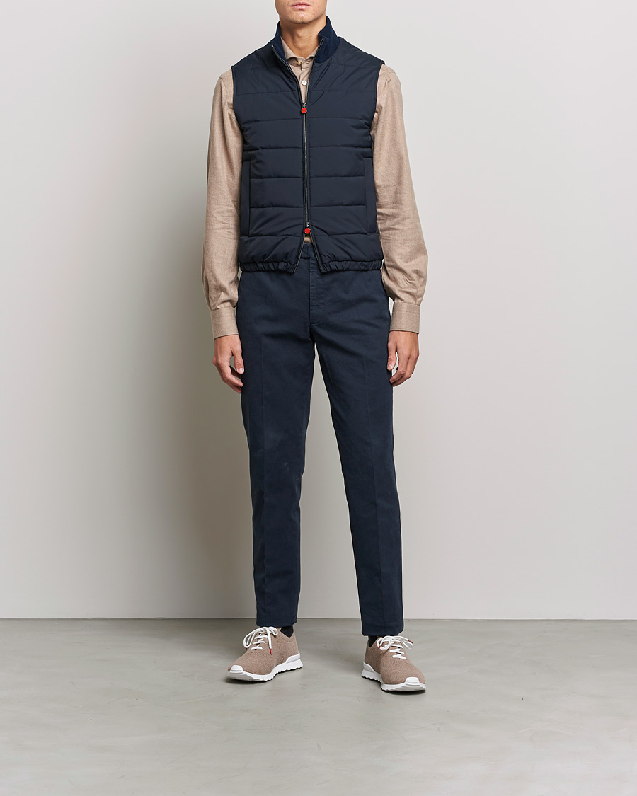 Hombres | Camisas | Kiton | Slim Fit Flannel Shirt Beige