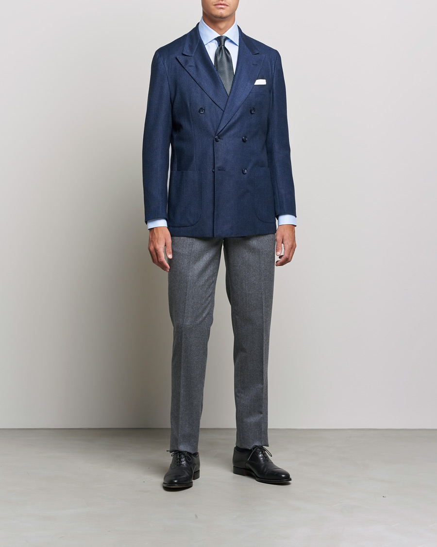 Hombres | Camisas | Kiton | Slim Fit Royal Oxford Shirt Light Blue