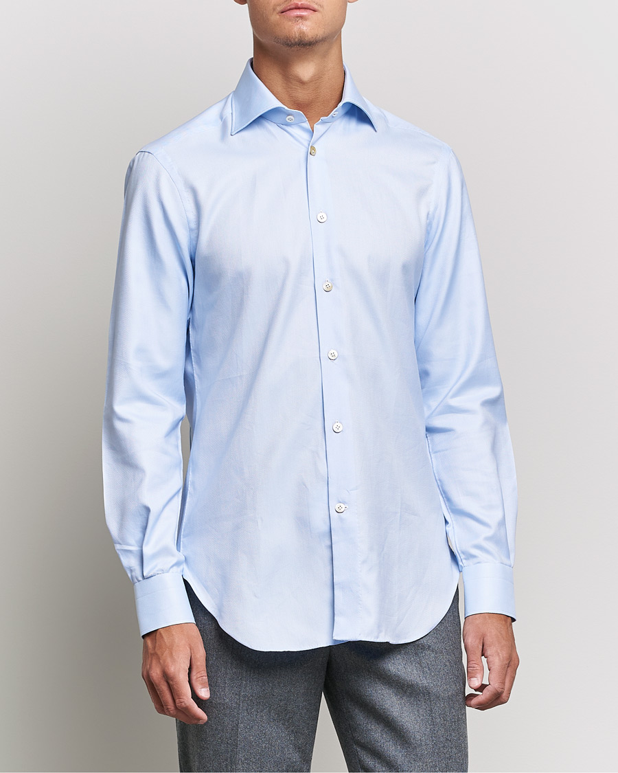 Hombres | Camisas | Kiton | Slim Fit Royal Oxford Shirt Light Blue