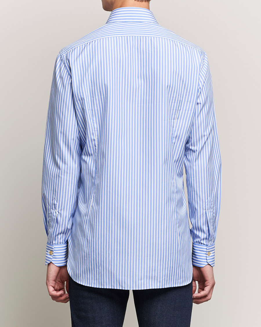 Hombres | Camisas | Kiton | Slim Fit Striped Dress Shirt Light Blue
