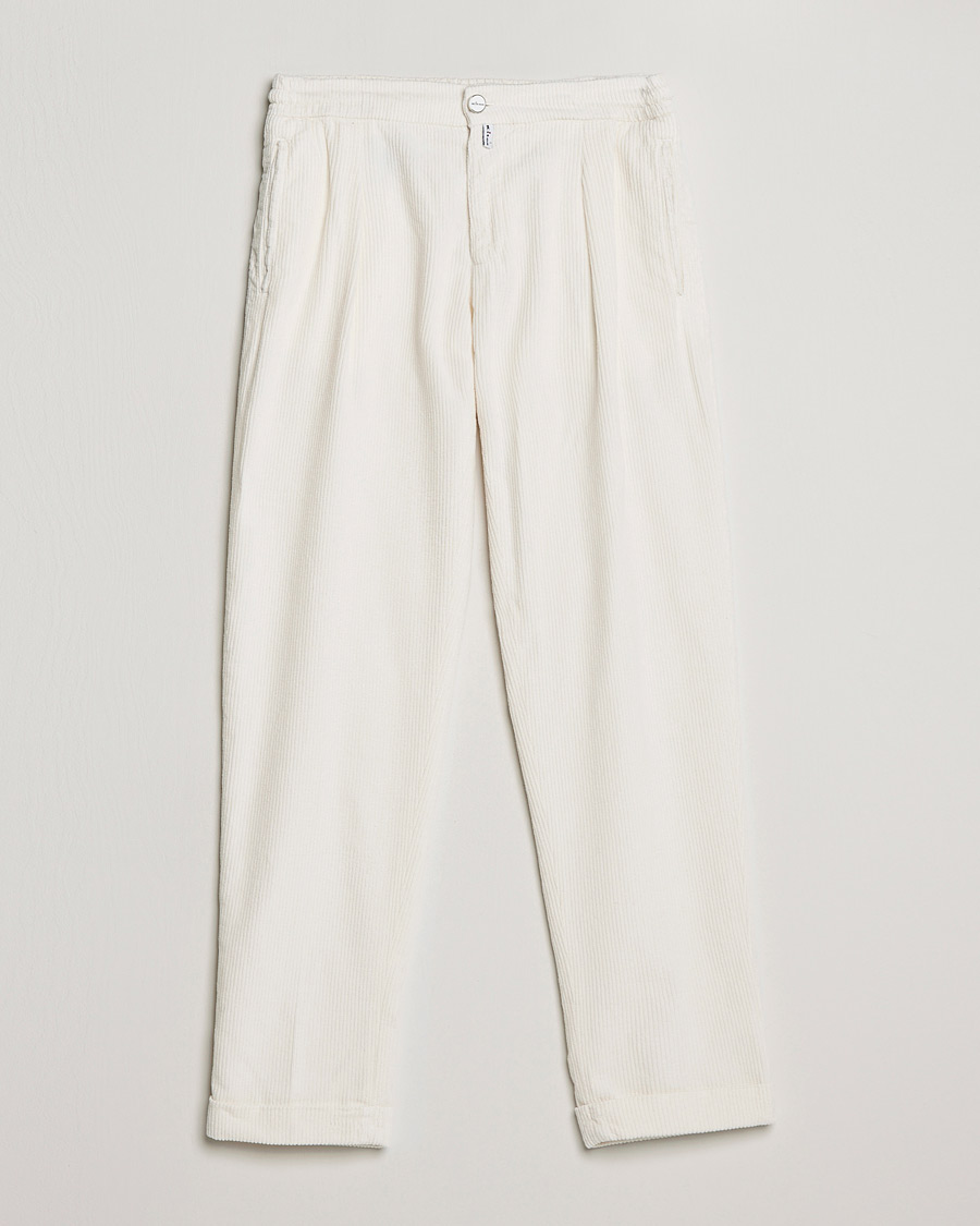 Hombres | Pantalones | Kiton | Slim Fit Cashmere Corduroy Trousers Off White