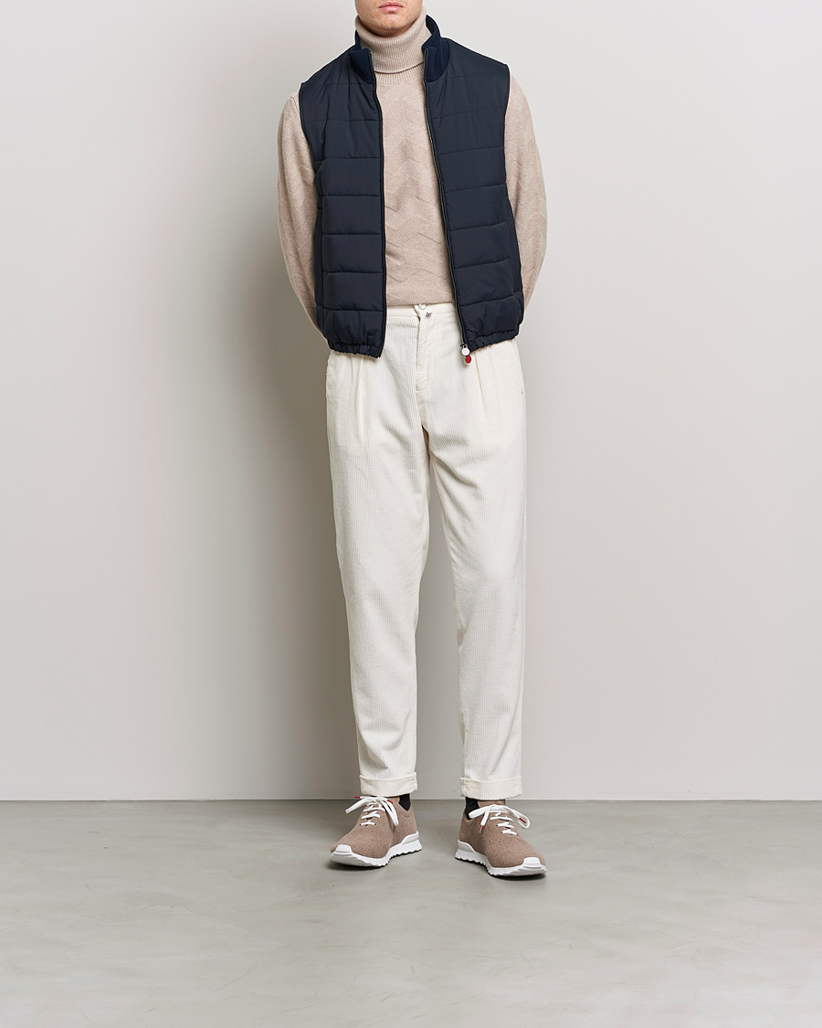 Hombres | Pantalones | Kiton | Slim Fit Cashmere Corduroy Trousers Off White