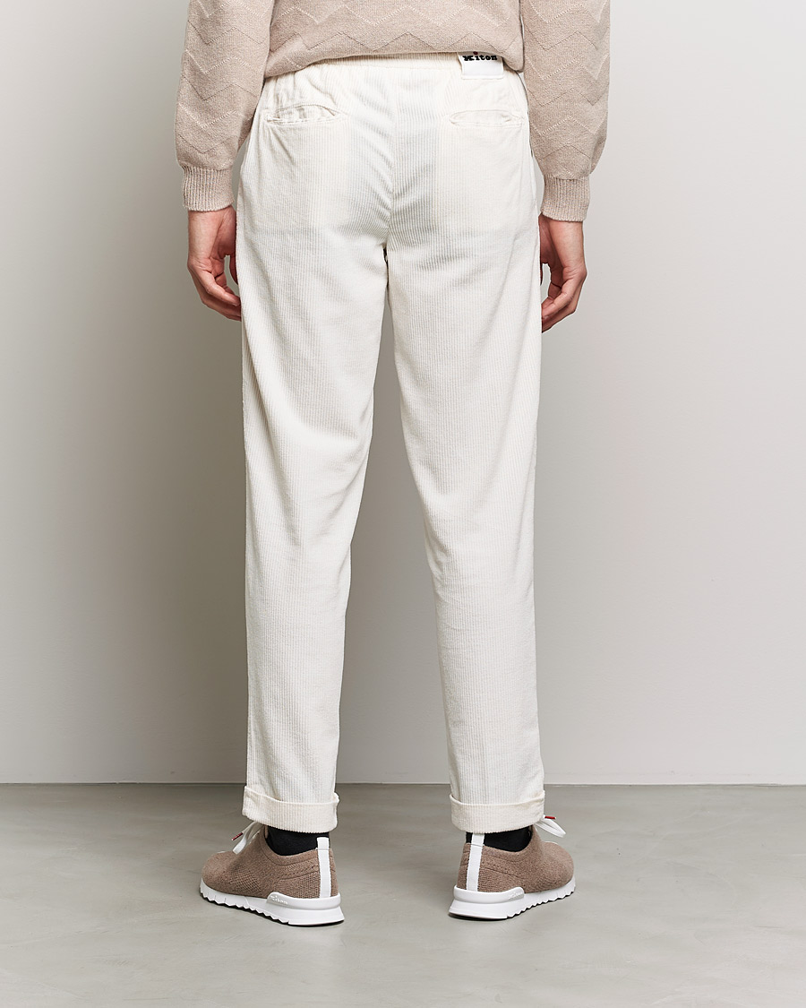 Hombres | Pantalones | Kiton | Slim Fit Cashmere Corduroy Trousers Off White