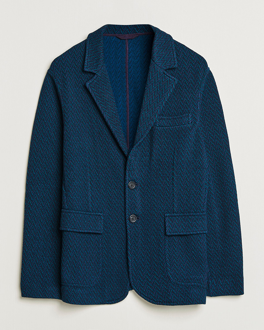 Hombres | Blazers | Missoni | Zig Zag Knitted Blazer Navy