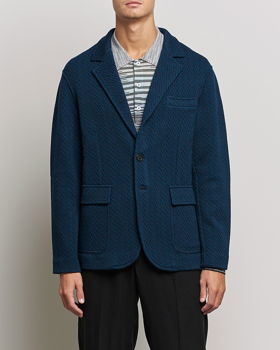 Hombres | Blazers | Missoni | Zig Zag Knitted Blazer Navy