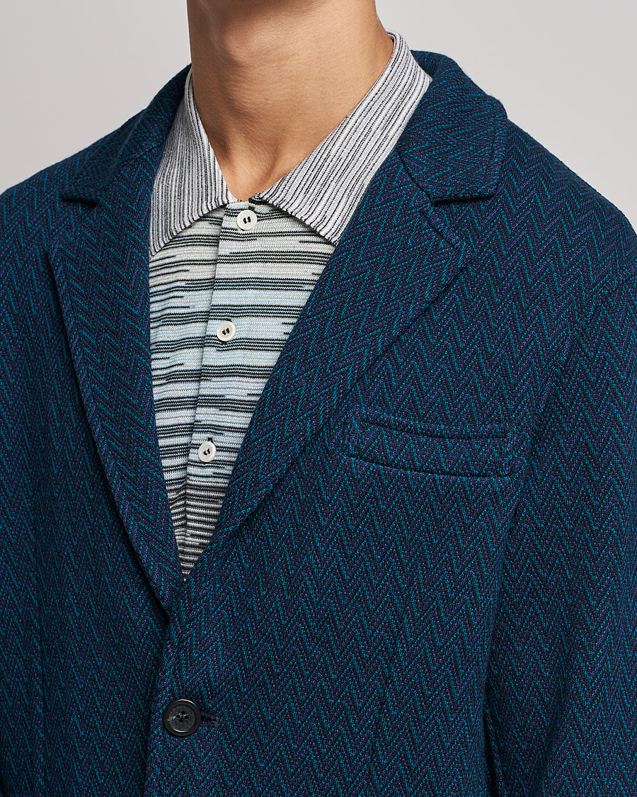 Hombres | Blazers | Missoni | Zig Zag Knitted Blazer Navy