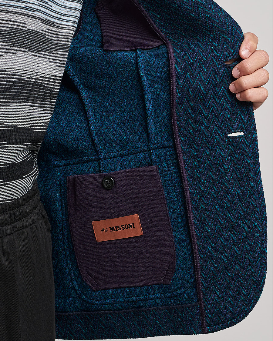 Hombres | Blazers | Missoni | Zig Zag Knitted Blazer Navy