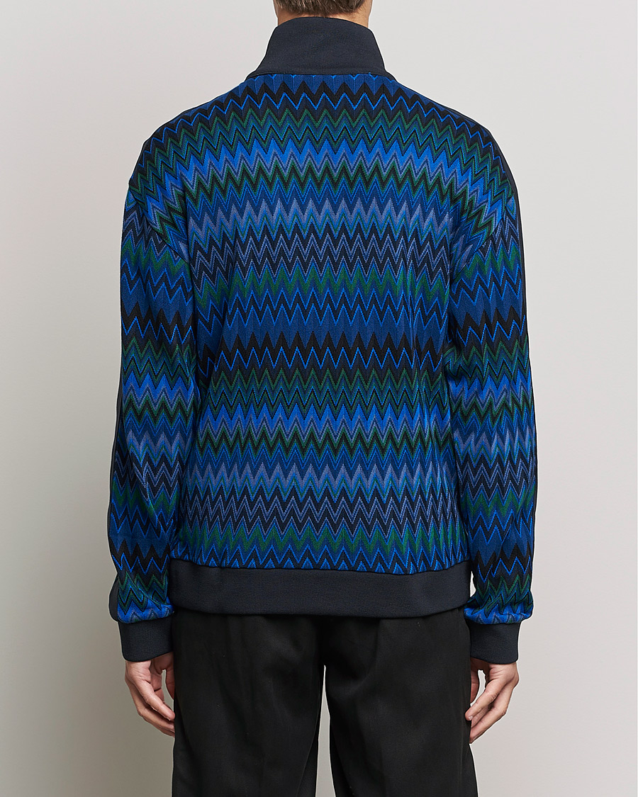 Hombres | Jerséis y prendas de punto | Missoni | Chevron Full Zip Sweater Navy