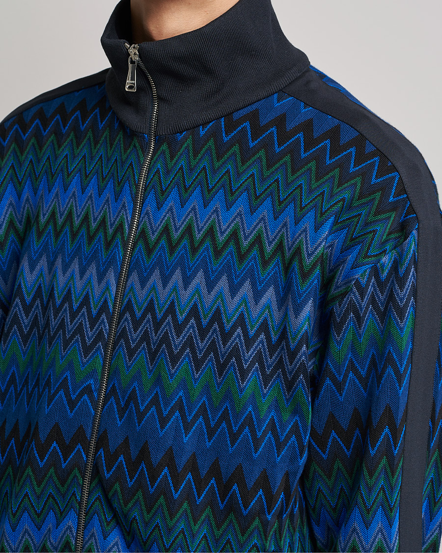 Hombres | Jerséis y prendas de punto | Missoni | Chevron Full Zip Sweater Navy