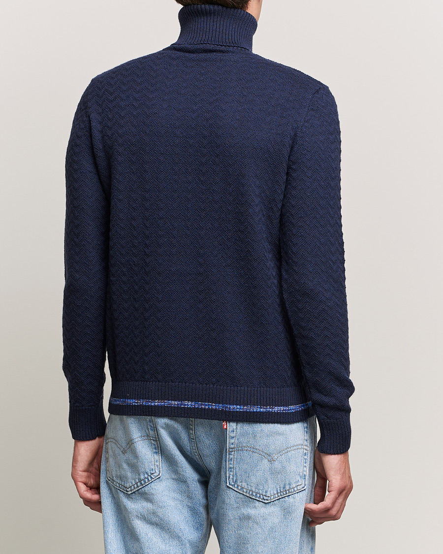 Hombres | Jerséis y prendas de punto | Missoni | Patchwork Chevron Turtleneck Navy