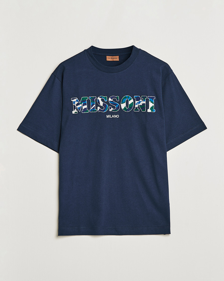 Hombres | Camisetas | Missoni | Embroidered Logo T-Shirt Dark Blue