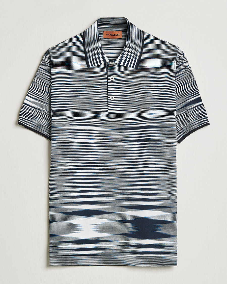 Hombres | Polos | Missoni | Fiammato Knitted Polo Navy/White