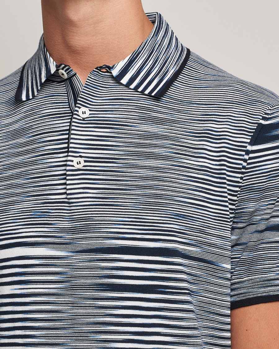 Hombres | Polos | Missoni | Fiammato Knitted Polo Navy/White