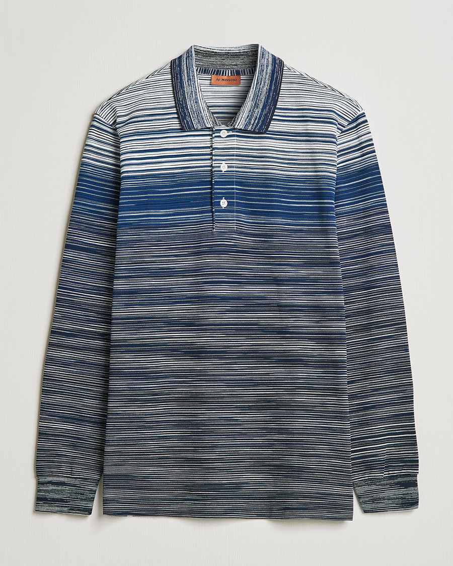 Hombres | Jerséis y prendas de punto | Missoni | Fiammato Piquet Polo Navy/White