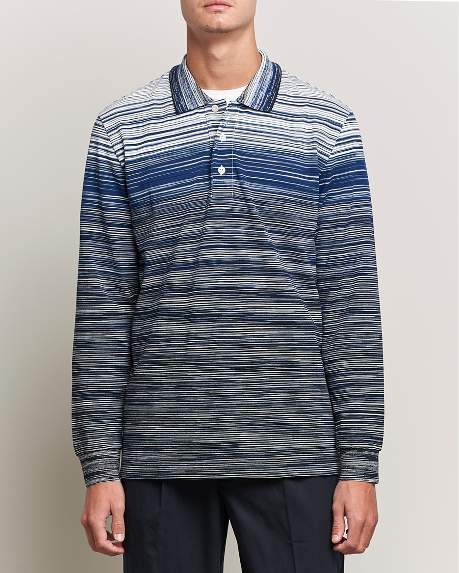 Hombres | Jerséis y prendas de punto | Missoni | Fiammato Piquet Polo Navy/White