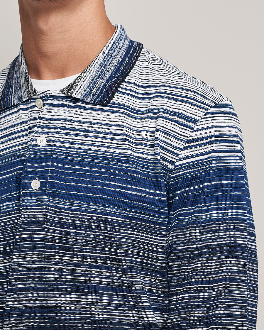 Hombres | Jerséis y prendas de punto | Missoni | Fiammato Piquet Polo Navy/White