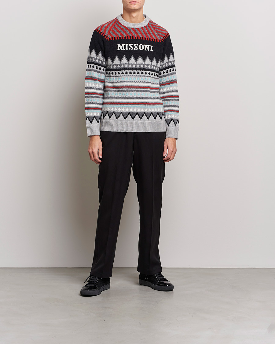 Hombres | Jerséis y prendas de punto | Missoni | Mountain Calling Jacquard Sweater Grey/Red