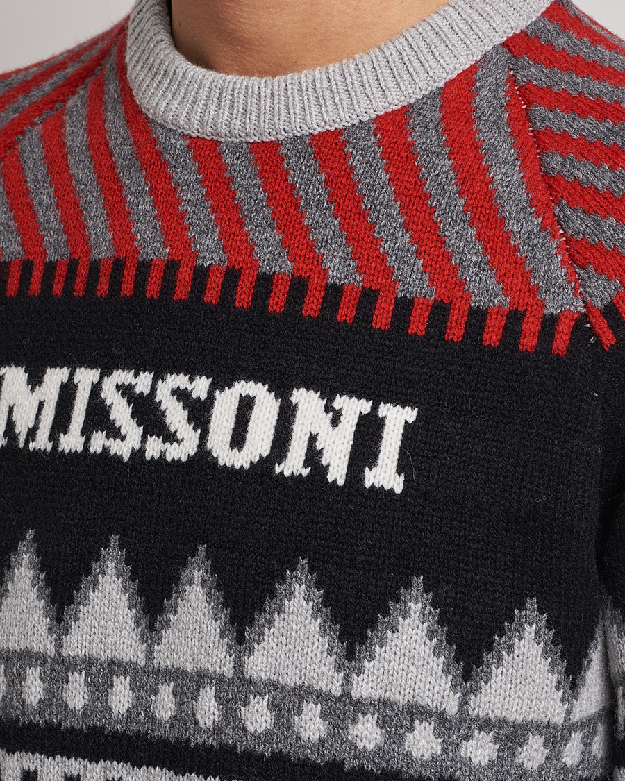 Hombres | Jerséis y prendas de punto | Missoni | Mountain Calling Jacquard Sweater Grey/Red