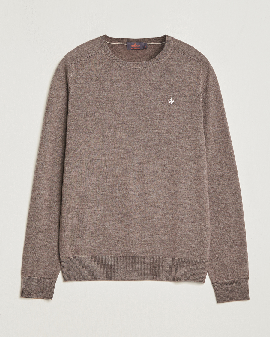 Hombres | Jerséis y prendas de punto | Morris | Merino O-neck Brown