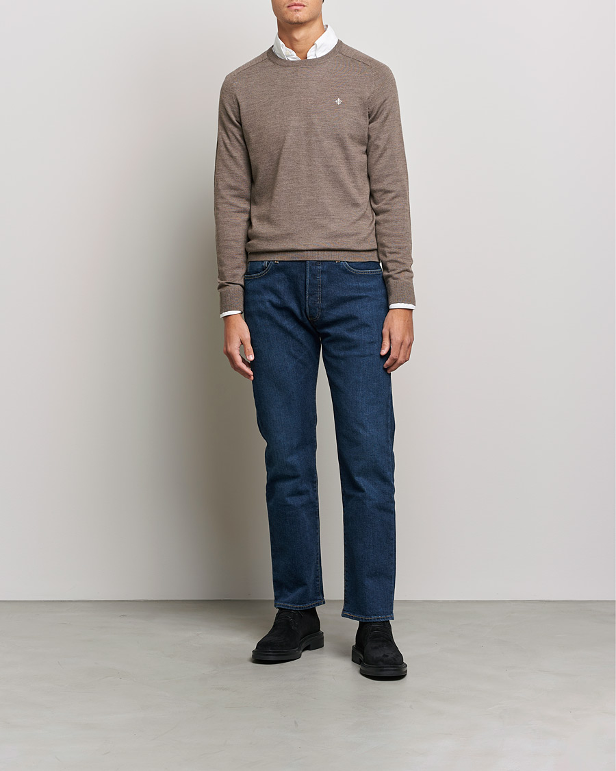 Hombres | Jerséis y prendas de punto | Morris | Merino O-neck Brown