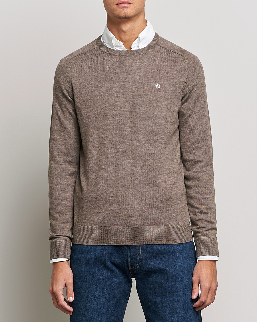 Hombres | Jerséis y prendas de punto | Morris | Merino O-neck Brown