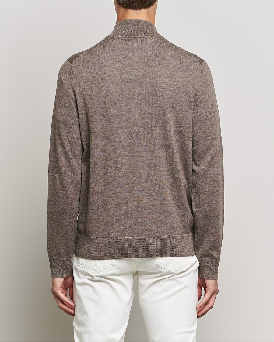 Hombres | Jerséis y prendas de punto | Morris | Merino Zip Cardigan Brown